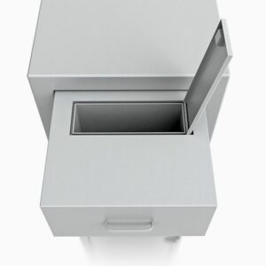 Einwurftresor Schublade geöffnet, RAL 7035 lichtgrau