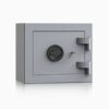 Tresor Ansicht geschlossen, Doppelbart-Sicherheitsschloss, RAL 9006 Weißaluminium