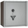 Tresor Ansicht geschlossen, Doppelbart-Sicherheitsschloss, RAL 7037 staubgrau