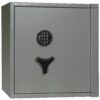 Tresor Ansicht geschlossen, Elektronisches Tastenschloss, RAL 7037 staubgrau