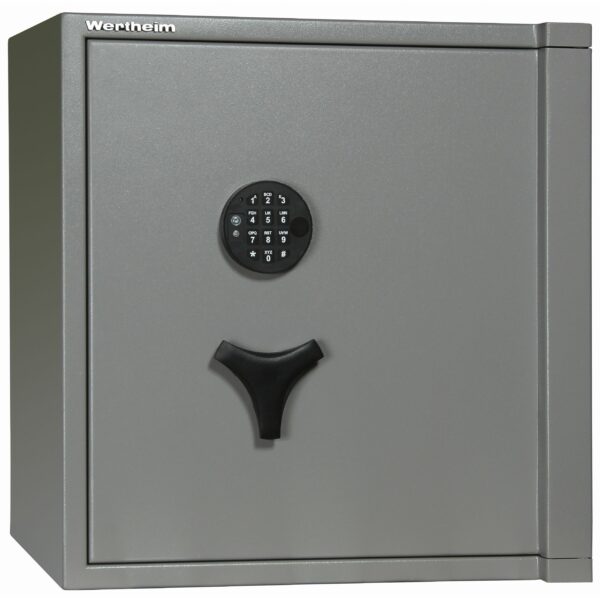 Tresor Ansicht geschlossen, Elektronisches Tastenschloss, RAL 7037 staubgrau
