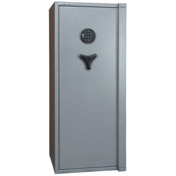 Tresor Ansicht geschlossen, Elektronisches Tastenschloss, RAL 7037 staubgrau
