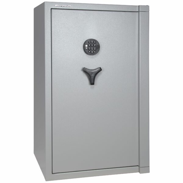 Tresor Ansicht geschlossen, Elektronisches Tastenschloss, RAL 7037 staubgrau