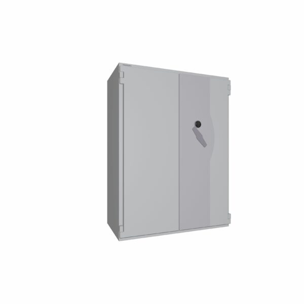 2-flg. Tresor Ansicht geöffnet, Elektronisches Tastenschloss, RAL 7035 lichtgrau