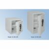 2 x Tresor Ansicht geöffnet, elektronisches Tastenschloss, RAL 7035 lichtgrau
